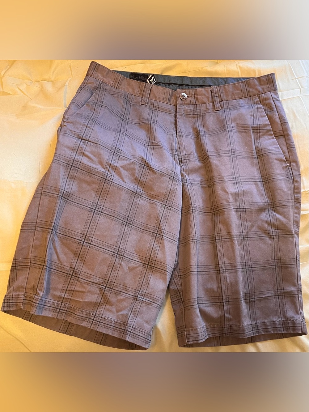 Volcom Men's Mauve Plaid Performance Chinos